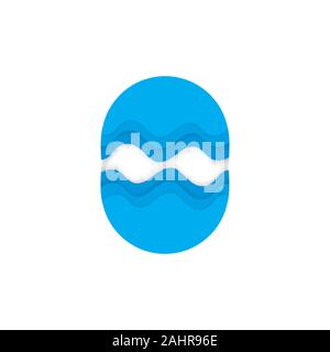 oval 3d paper cut shape decoration vector Stock Vector