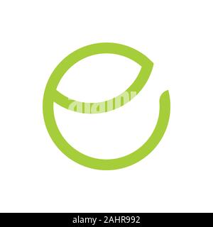 letter e leaf circle geometric line logo vector Stock Vector