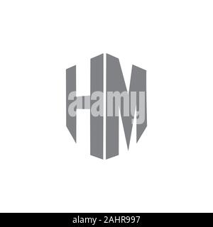 letter hm simple geometric logo vector Stock Vector