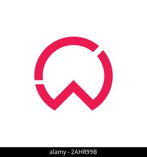 letter cw simple circle geometric logo vector Stock Vector