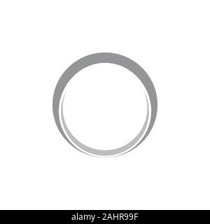 simple 3d ring geometric shadow logo vector Stock Vector