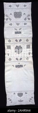 Sampler. 1847. Denmark. Cotton, plain weave; embroidered Stock Photo