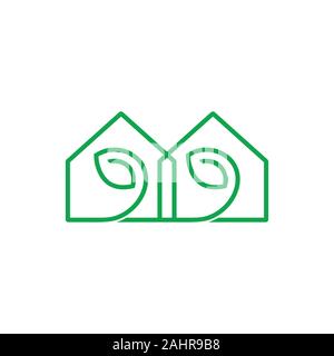 home leaf natural resident symbol vector Stock Vector
