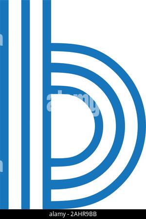 letter b lowercase stripes logo vector Stock Vector