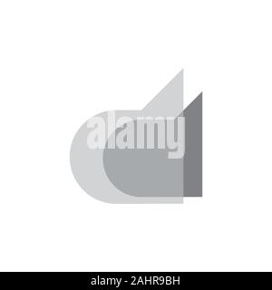 letter dd simple linked geometric logo vector Stock Vector