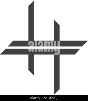 letter h stripes geometric line logo vector Stock Vector