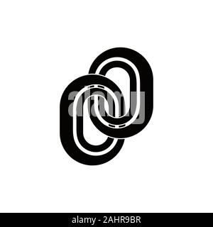 circle linked geometric oval shape logo vector Stock Vector