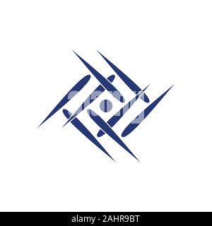 motion swoosh objects overlap logo vector Stock Vector