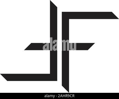 letter tf simple design line logo vector Stock Vector