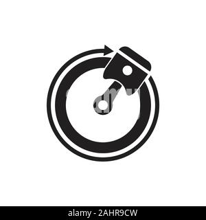 piston circle motion design geometric logo vector Stock Vector