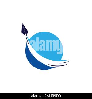 swoosh global earth circle motion logo vector Stock Vector