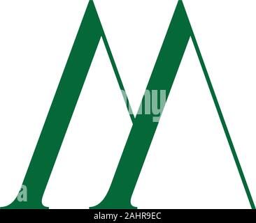letter m simple mountain elegant design vector Stock Vector