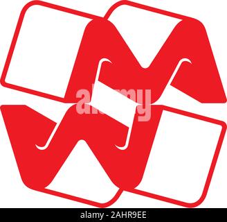 letter mw linked 3d motion logo vector Stock Vector
