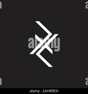 letter tf ft line simple line logo vector Stock Vector