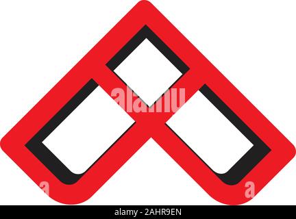 letter a arrow 3d shadow logo vector Stock Vector