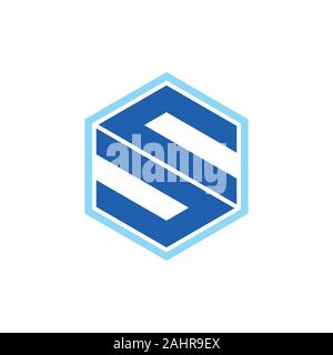 letter su simple geometric logo vector Stock Vector
