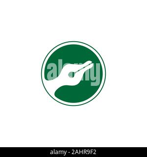 pen ink curves negative space design symbol logo vector Stock Vector