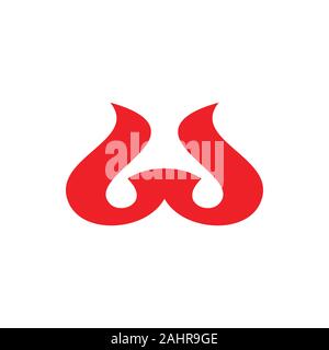 letter ws curves simple logo vector Stock Vector