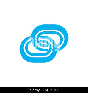 circle linked geometric oval shape logo vector Stock Vector