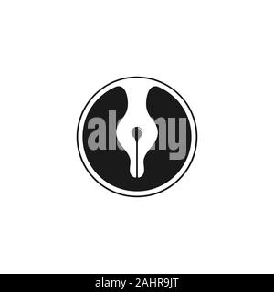 pen ink curves negative space design symbol logo vector Stock Vector