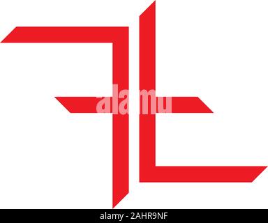 letter tf simple design line logo vector Stock Vector