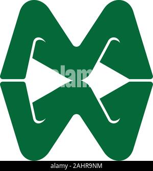 letter mw 3d linked logo vector Stock Vector
