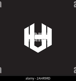 letter hv simple hexagonal geometric symbol logo vector Stock Vector