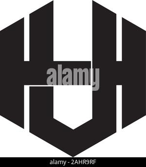 letter hv simple hexagonal geometric symbol logo vector Stock Vector