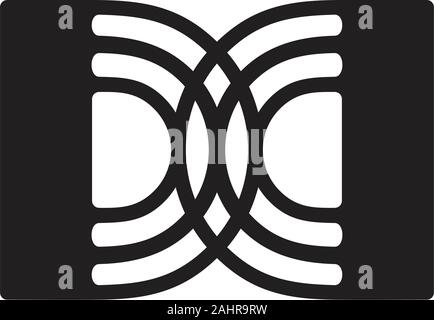 letter dd stripes geometric logo vector Stock Vector