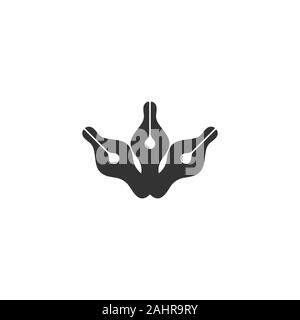 abstract pen ink water design symbol logo vector Stock Vector