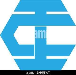 letter ct overlapping geometric symbol logo vector Stock Vector