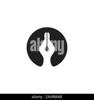 pen ink curves negative space design symbol logo vector Stock Vector