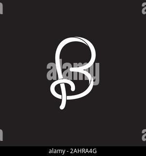letter pb curves linked ribbon logo vector Stock Vector