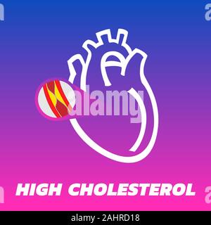 High Cholesterol vector icon logo Stock Vector