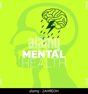 Mental health icon logo vector, mental health awareness month Stock Vector