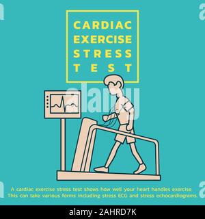 cardiac exercise stress test icon design Stock Vector