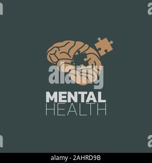 Mental health icon logo vector, mental health awareness month Stock Vector