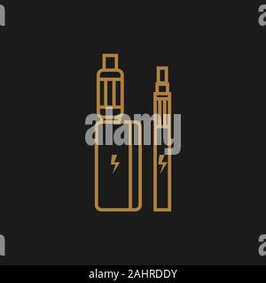 Vape smoking tools vector icon, NO VAPING Stock Vector