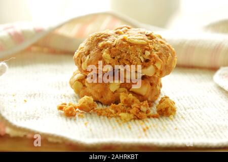 cereal butter cookie bite on white dish Stock Photo