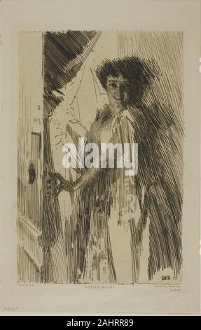 Anders Zorn. Rosita Mauri. 1889. Sweden. Etching on ivory wove paper Stock Photo