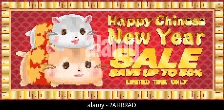 Happy chinese new year 2020 year of rat banner Stock Vector