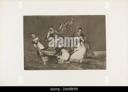 Francisco José de Goya y Lucientes. Heavier than a dead donkey, plate one from Los Proverbios. 1815–1824. Spain. Etching and aquatint on ivory wove paper Stock Photo