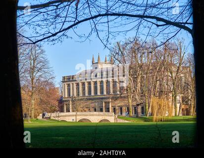 The Wren library at Trinity college, university of Cambridge, England, on a sunny winter day. Stock Photo
