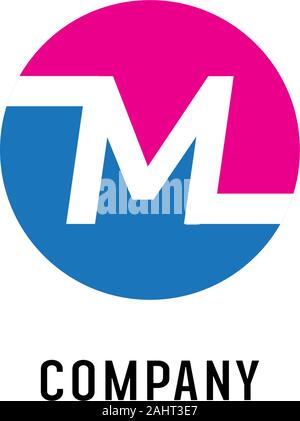 blue and pink H ellipse alphabet bold letter logo with dots. Corporate ...
