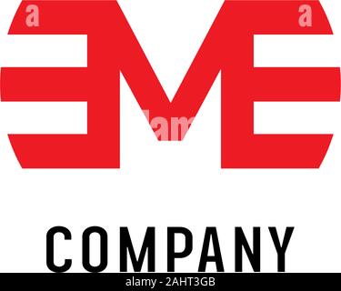 Letter M Alphabetic Logo Design Template, EM Abjad, Flat Simple & Clean, Red, Lettermark Concept, Strong & Bold, Clothing Fashion, Business, Modern Stock Vector