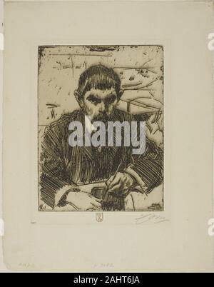 Anders Zorn. Albert Engström. 1905. Sweden. Etching on ivory laid paper Stock Photo