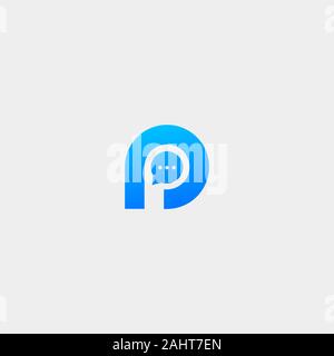 Letter p bubble Chat Vector Logo Template Stock Vector
