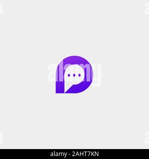 Letter p bubble Chat Vector Logo Template Stock Vector