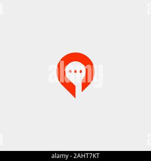 Location Map Chat Vector Logo Template Design Stock Vector