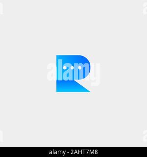 Letter R Chat Vector Template Logo Design Stock Vector